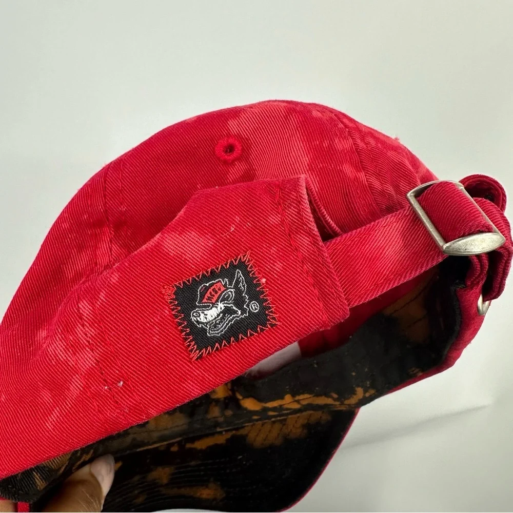 NC State Wolfpack Custom Upcycled Bleached Dad Hat OS